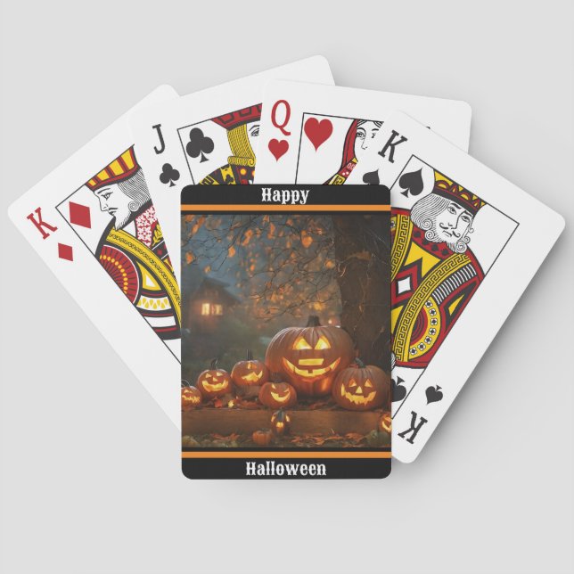 Pumpkins Halloween Family Collection Playing Cards (Back)