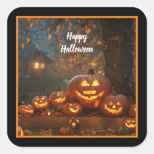 Pumpkins Halloween Family Collection Square Sticker