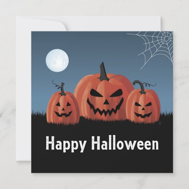 Pumpkins Halloween Holiday Card (Front)