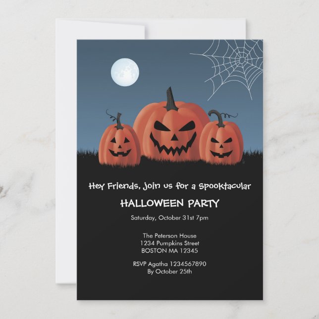Pumpkins Halloween Invitation (Front)