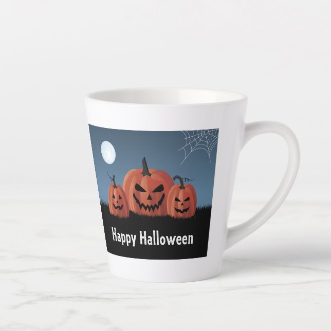 Pumpkins Halloween Latte Mug (Right)