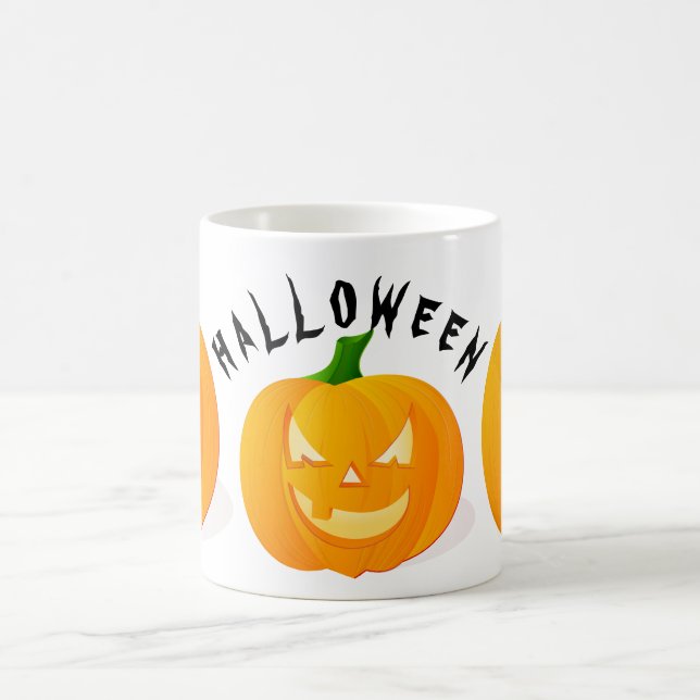 Pumpkins & Halloween White Coffee Mug (Center)