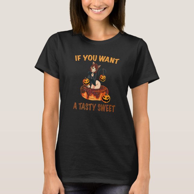 Pumpkins Halloween With Cats T-Shirt (Front)