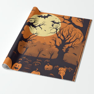 Pumpkins halloween wrapping paper