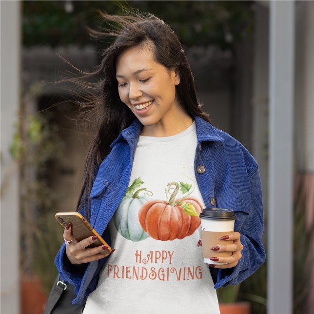 Pumpkins Happy Friendsgiving burnt orange fall T-Shirt (Creator Uploaded)