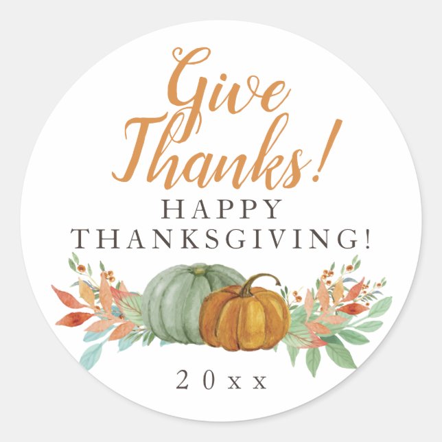 Pumpkins Happy Thanksgiving sticker (Front)