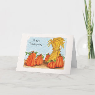 Pumpkins in a Field Thanksgiving Card