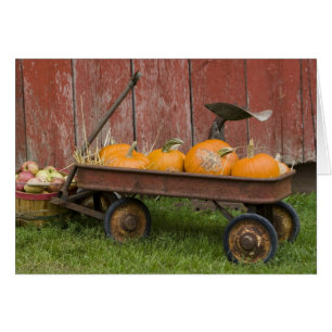 Pumpkins in old wagon