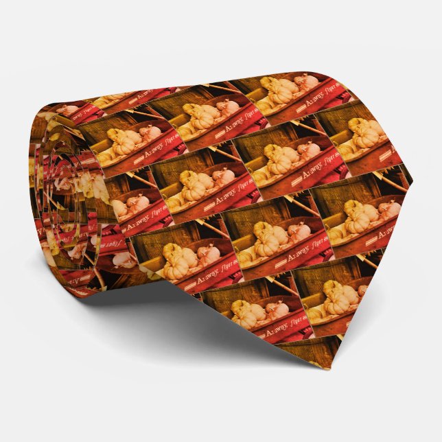 Pumpkins In Old Wagon In Sepia Vintage  Tie (Rolled)