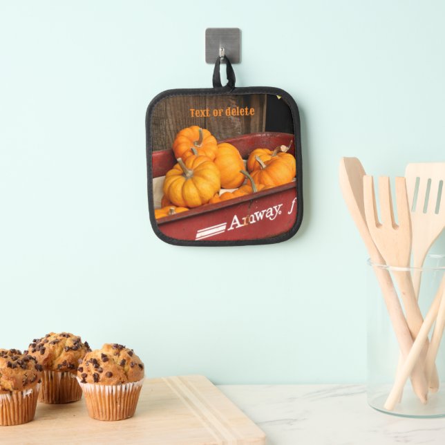 Pumpkins In Wagon Country Fall Personalised Pot Holder (Insitu(Hanging))