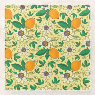 Pumpkins & Leaves: Autumn Harvest Glass Coaster