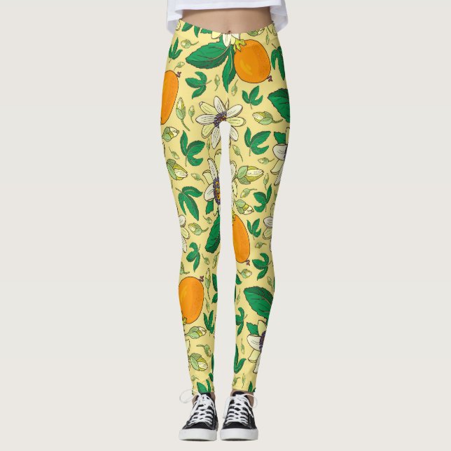 Pumpkins & Leaves: Autumn Harvest Leggings (Front)