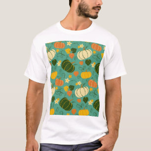 Pumpkins, leaves: autumn vegetable pattern T-Shirt