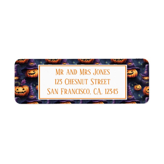 Pumpkins Magic Hats Halloween  Return Address Label (Front)