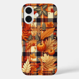 Pumpkins Maple Leaves Autumn Plaids  iPhone 16 Case