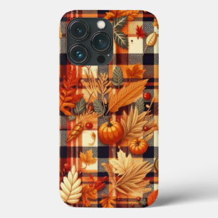 Pumpkins Maple Leaves Autumn Plaids  iPhone 13 Pro Case