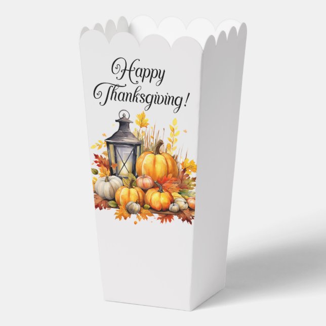 Pumpkins Maple Tree Leaves Lamp Thanksgiving Favour Box (Front)