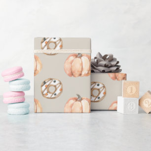 Pumpkins n Doughnuts Cute Pattern Wrapping Paper