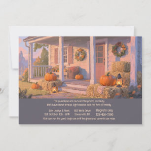 Pumpkins on Front Porch Invitation