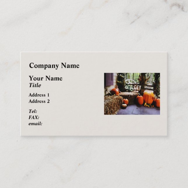 Pumpkins on Porch Business Card (Front)