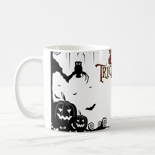 Pumpkins owls halloween coffee mug (Left)