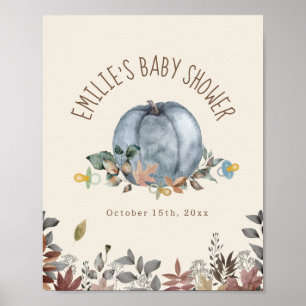 Pumpkins & Pacifiers Boy Baby Shower Welcome Poster