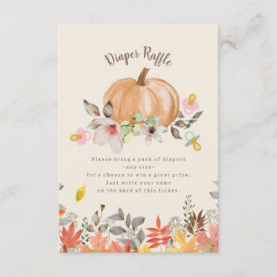 Pumpkins Pacifiers Fall Baby Shower Diaper Raffle Enclosure Card