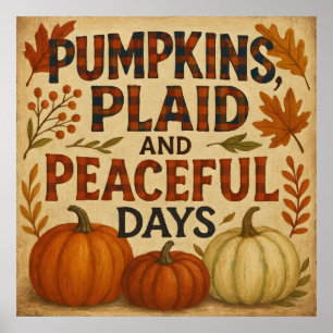 Pumpkins, Plaid & Peaceful Days – Cozy Autumn Post Poster