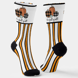 Pumpkins, Plaids, Stripes Socks