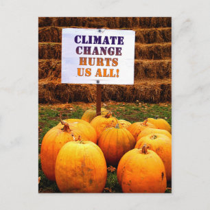 Pumpkins Protest Climate Change Postcard