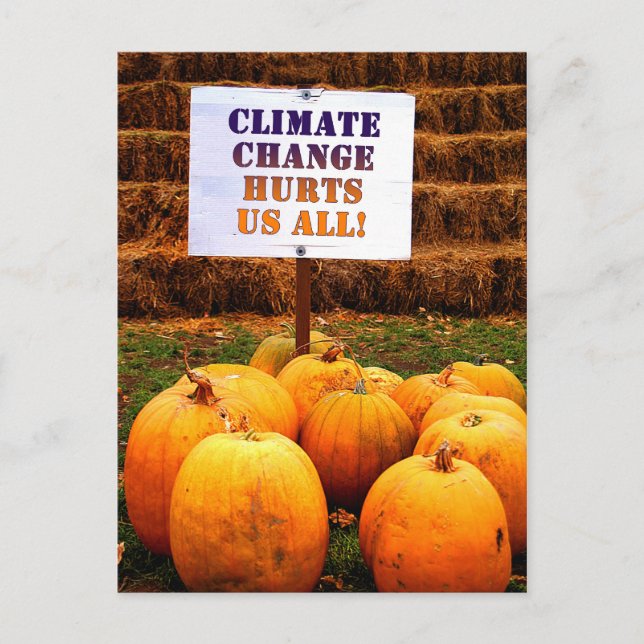 Pumpkins Protest Climate Change Postcard (Front)