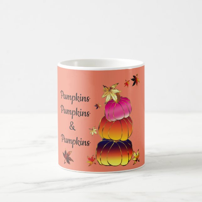 Pumpkins & Pumpkins Gradient, Gold, & Foil Texture Coffee Mug (Center)