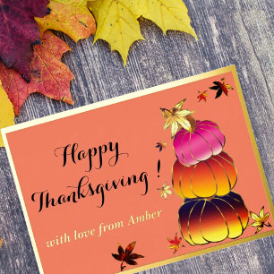 Pumpkins & Pumpkins Gradient, Gold, & Foil Texture Holiday Card