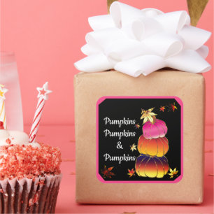 Pumpkins & Pumpkins Gradient, Gold, & Foil Texture Square Sticker