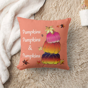 Pumpkins & Pumpkins Gradient Gold & Foil Textured Cushion