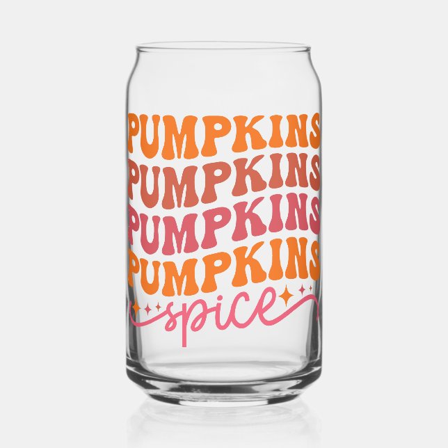 Pumpkins Pumpkins Pumpkins Pumpkins Spice Can Glass (Front)