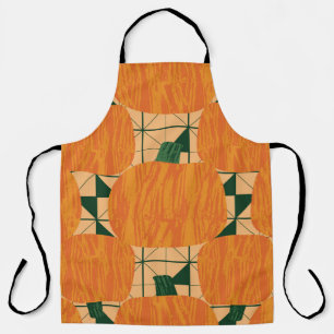 Pumpkins: Retro Geometric Triangle. Apron