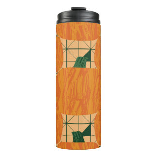 Pumpkins: Retro Geometric Triangle. Thermal Tumbler