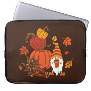 Pumpkins, star anise, cinnamon sticks, autumn leav laptop sleeve