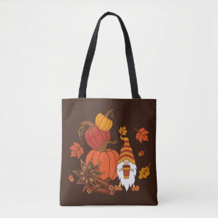 Pumpkins, star anise, cinnamon sticks, autumn leav tote bag