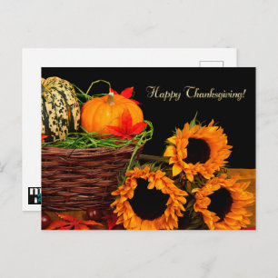 Pumpkins & Sunflowers Thanksgiving Postcards