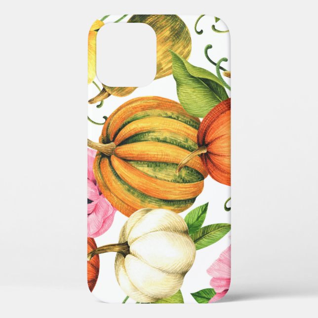 Pumpkins Sunflowers: Watercolor Pattern Design Case-Mate iPhone Case (Back)