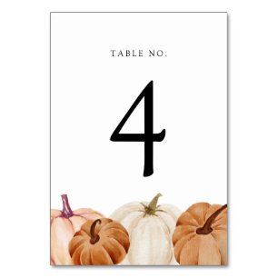 Pumpkins Table Number