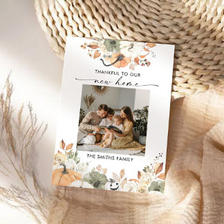 Pumpkins Thanksgiving Flat Announcement Card