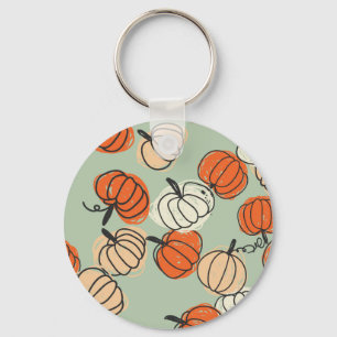 Pumpkins: Thanksgiving seamless pattern. Key Ring