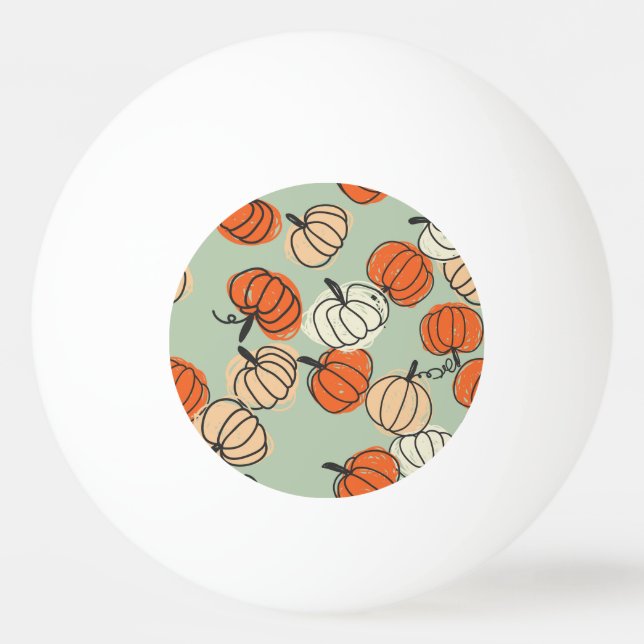 Pumpkins: Thanksgiving seamless pattern. Ping Pong Ball (Front)
