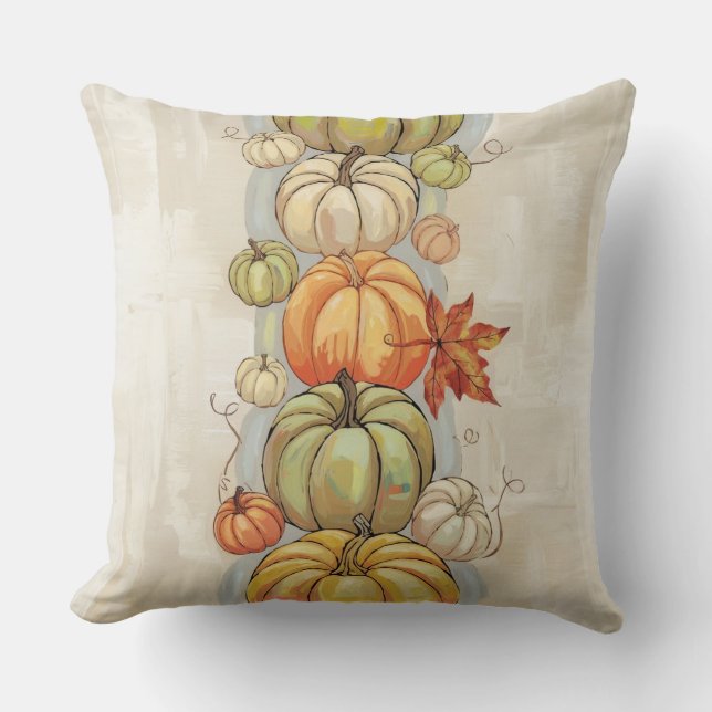 Pumpkins Throw Pillow  (Front)