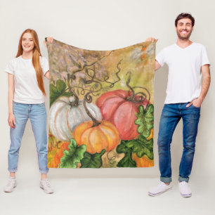 Pumpkins - Watercolor Art Fleece Blanket