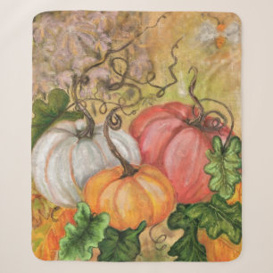 Pumpkins - Watercolor Art Sherpa Blanket