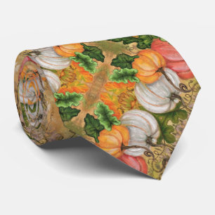Pumpkins - Watercolor Art - Tie